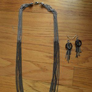 2 for $12:  Premier Designs Chainmail-Style Necklace and Earrings Set - OS